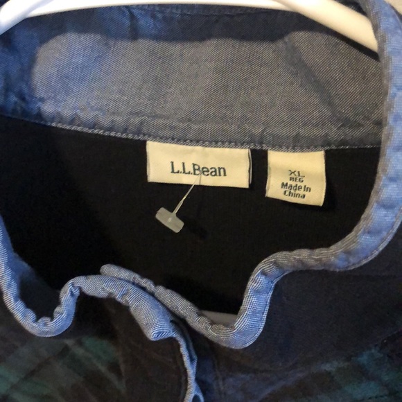 LLBean pullover with buttons and plaid accent - Picture 3 of 6